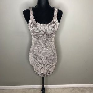 Silver sweater mini dress